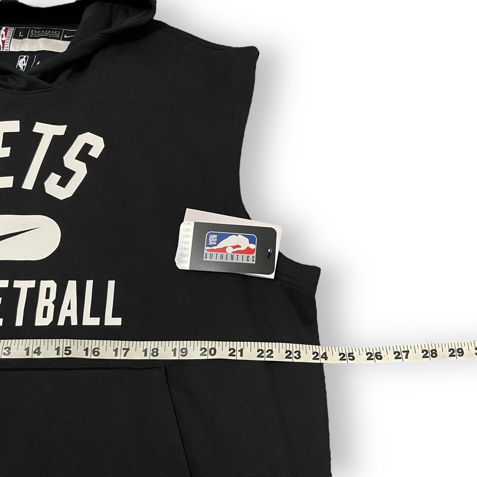 Nike Brooklyn Nets NBA Team Issue Pregame Warmup Sleeveless Hoodie Men