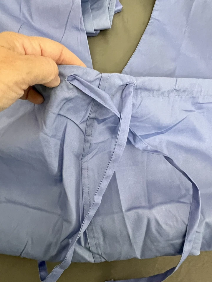 Medical Collection EWC Steel Blue Reversible Drawstring Scrub Pants Size Large - Image 2 of 4