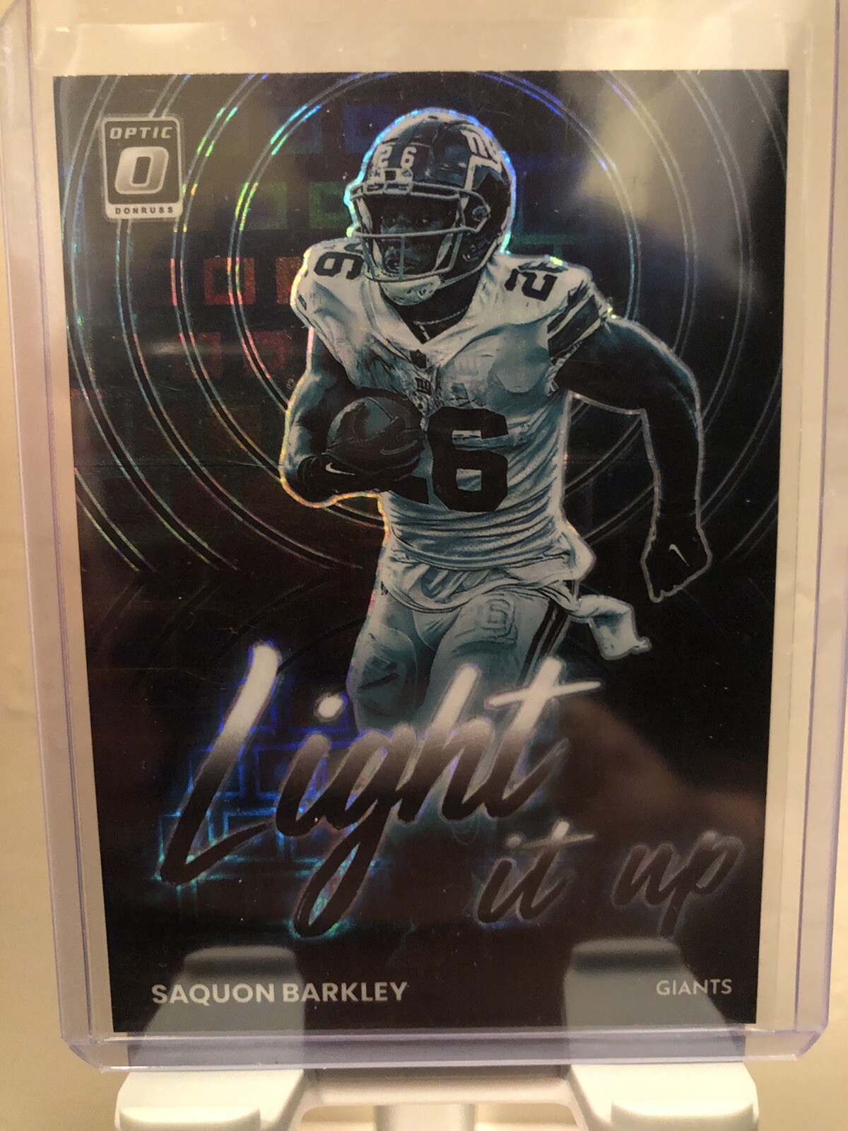 2022 Panini Donruss Optic Football Saquon Barkley Light It Up Black Pandora /25