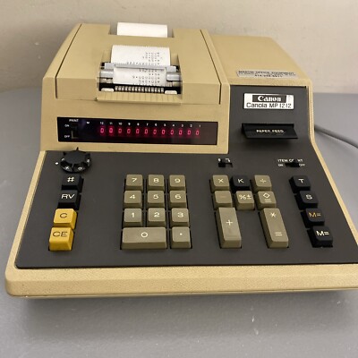 Vintage And Rare CANON CANOLA MP1212 CALCULATOR 1970 W Cable- Works