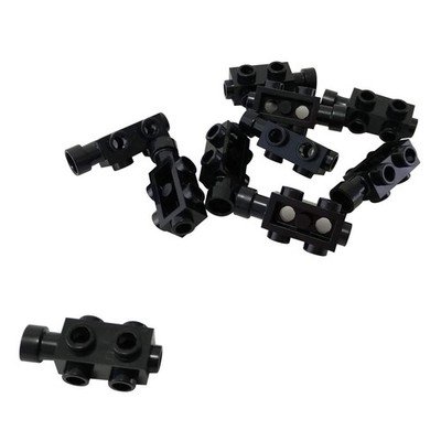 10 NEUE LEGO Brick, Modified 1 x 2 x 2/3 with Studs on Sides Schwarz
