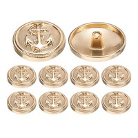 10 StüCk Metall Blazer KnöPfe, 20Mm Rund FüR NäHen, Gold