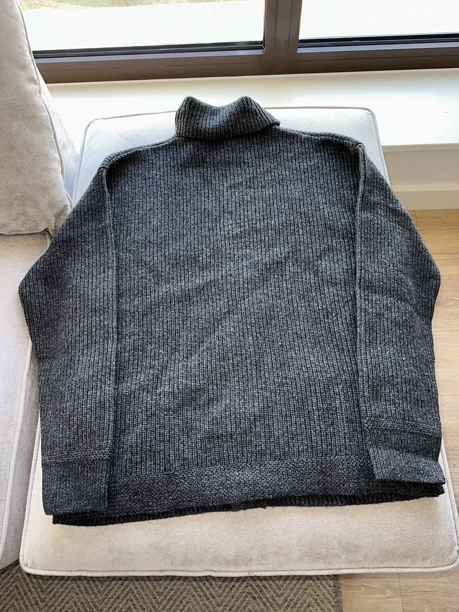 Polo Ralph Lauren Cárdigan Lana Punto Gofre M Mediano Gris Oscuro Hombre’s Nuevo
