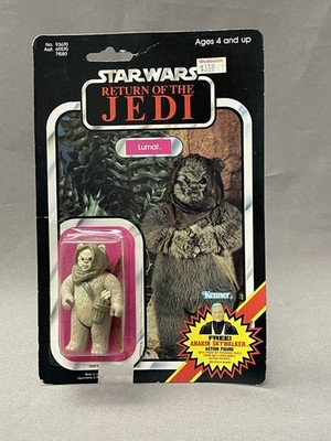 1983 Kenner Star Wars Lumat Ewok ROTJ 79-C Back MOC Cut POP Last