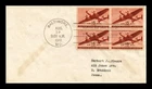 US COVER AIR MAIL 15C FIRST DAY ISSUE SCOTT C28 BLOCK OF 4