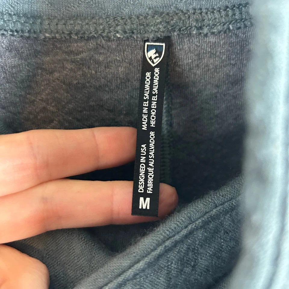 Sudadera Kuhl Athena Acolchada Cuello Capucha Talla Mediana Mezcla Lana Azul Gris  Foto 4 de 4