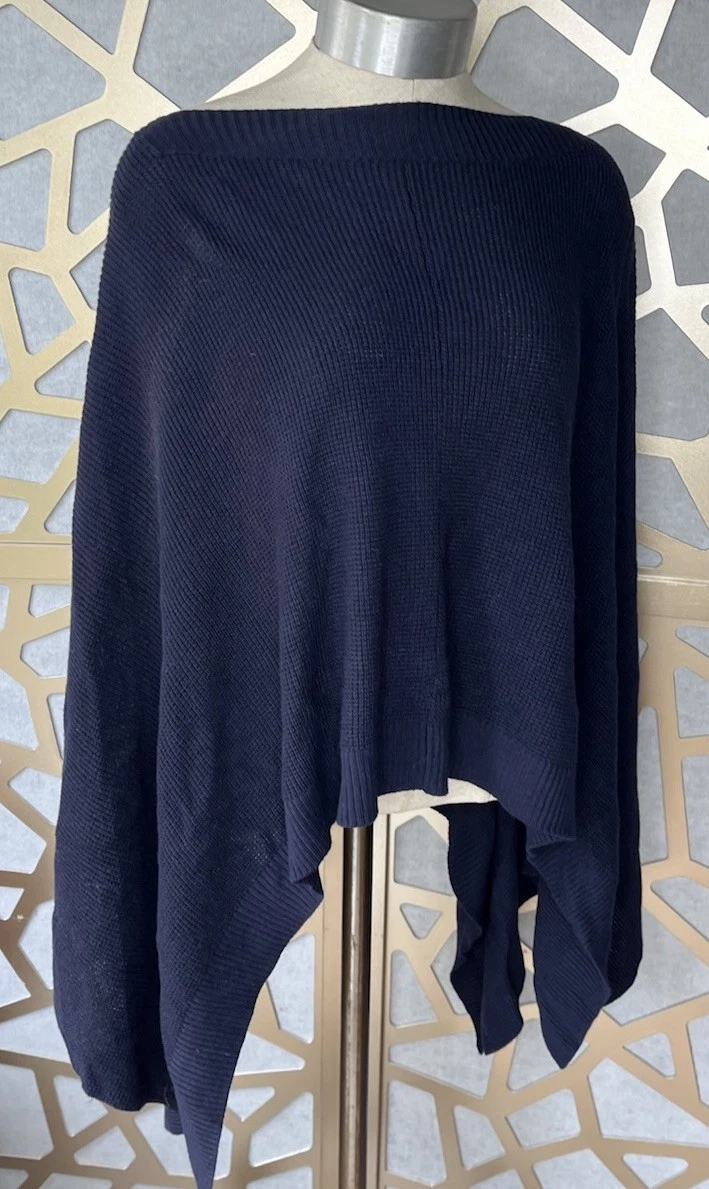 Lululemon Forward Flow Poncho Throw Sweater Cape O/S Navy Women