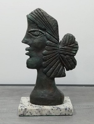 GEORGES BRAQUE BRONZE SCULPTURE '' PROFIL '' SIGNED AND NUMBERED