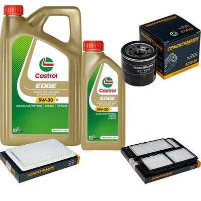DENCKERMANN Inspektionspaket Castrol EDGE 5W-30 M Engine 6L für Mazda 3 1.6 1.4