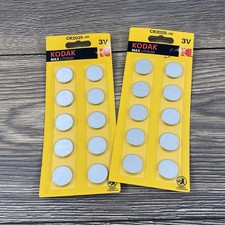 Lot of 2 New Kodak CR2025 x10, 3V Max Lithium Coin Cell Batteries EXP 02/2032