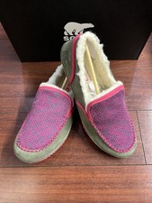 Womens 9 Sorel Tremblant II Moccasin Slippers Slip On Moc Suede Wool Stone Green