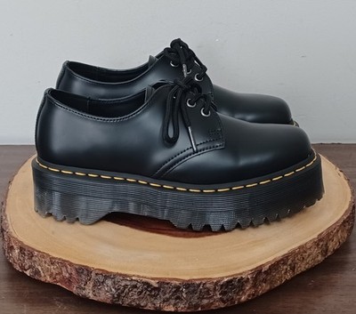 Dr Martens 1461 Quad Platform Smooth Leather Shoes Black  display picture 3