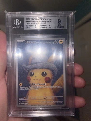 2023 Pokemon SVP EN x Van Gogh #085 Pikachu with Grey Felt Hat Bgs 9 MINT