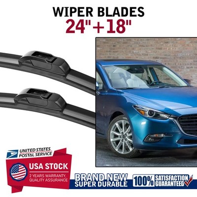 Genuine Quality Windshield Wiper Blades J-Hook 24''+18'' For Buick Subaru Toyota