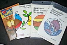 SP83 Lot of 4 Stained Glass Pattern Pamphlets Instructional
