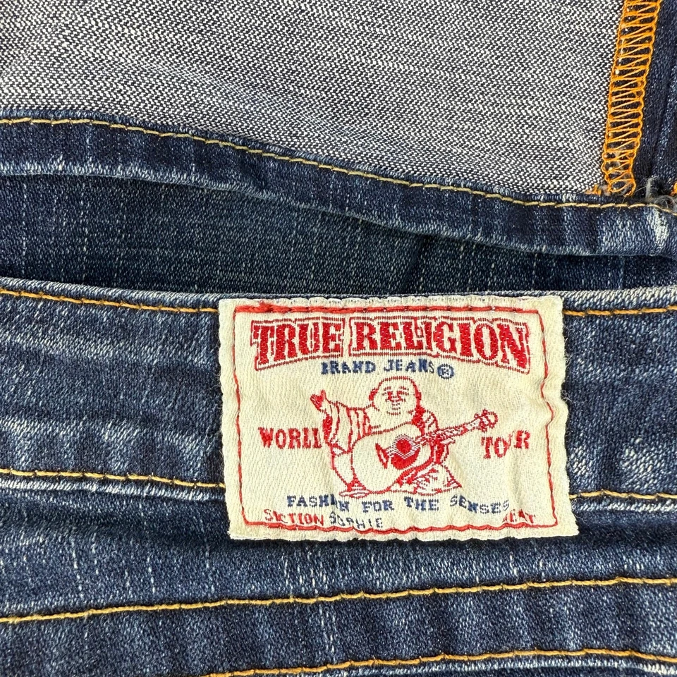Bermudas True Religion para mujer con puños 28 azules Sophie verano mamá 104433 OM Foto 4 de 4