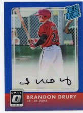 2016 Donruss Opric Autograph Auto RC Blue Ref Prizm SP /25 Brandon Drury #BD 