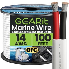 GEARit Marine Wire 14 Gauge 14/2 AWG 100 Feet , Duplex Marine Grade Tinned C...