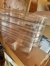 Lot of 5, Cambro Clear Plastic Food Pan 1/3 size 6 inch deep