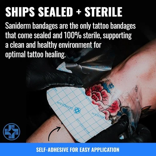 2 Saniderm Tattoo Aftercare Bandage 6"x8" 3 Sheets/Pack M - 6 Sheets Total image 2