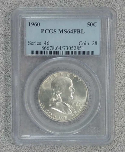 1960-P 90% Franklin Half Dollar PCGS MS64 FLB (851)