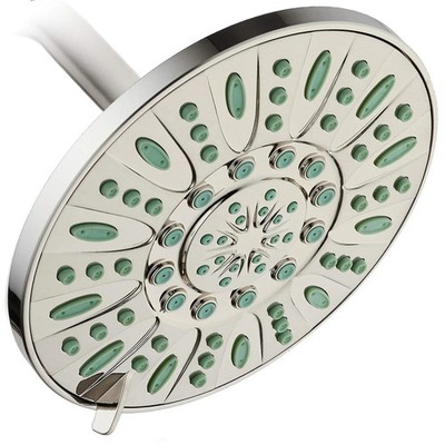 AquaDance 7-inch 6-Setting Rainfall Showerhead with Anti-Microbial Microban P...