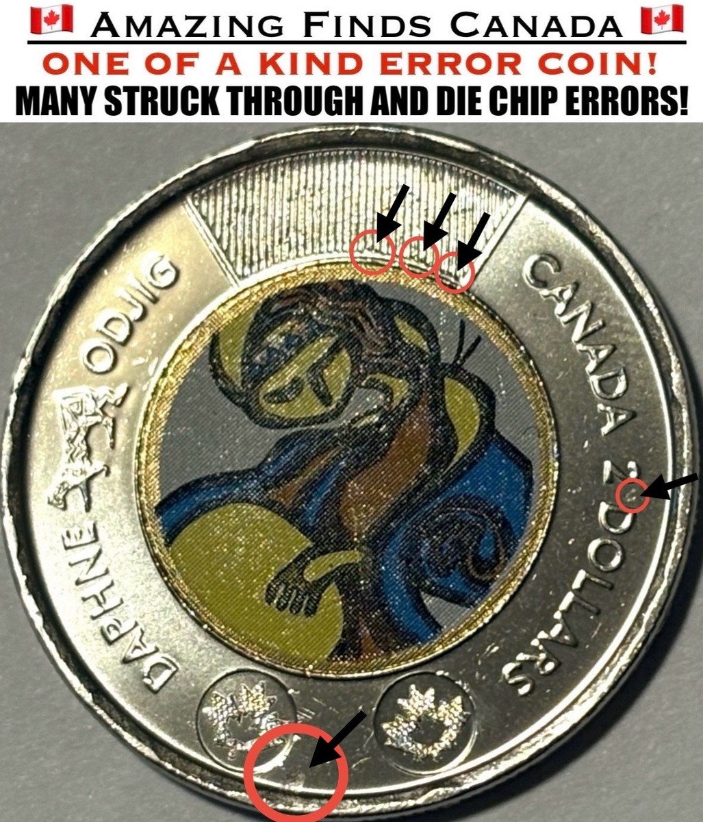 MANY ERRORS* 2025 Canada $2 Dollar Toonie DAPHNE ODJIG COLOUR