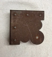 ANTIQUE BRASS PLATED STEAMER TRUNK,TOOLBOX,STORAGE CHEST DECORATIVE CORNER