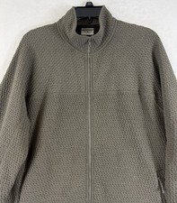 LL Bean Ridge Knit Jacket Mens Medium Full Zip Brown