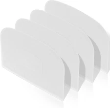 Queekay 4 Pcs Plastic Dough Scraper Flexible Dough Cutter Bench Scraper