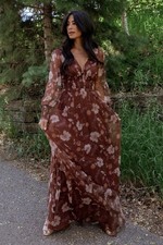 Baltic born dress medium Layla Tulle Maxi Dress Chestnut Floral Great Length
