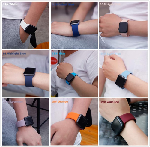 Uhrenarmband 38 mm 42 mm 40 mm 44 mm 41 mm 45 mm weiches Silikonband Ersatzarmband S - Bild 8 von 9