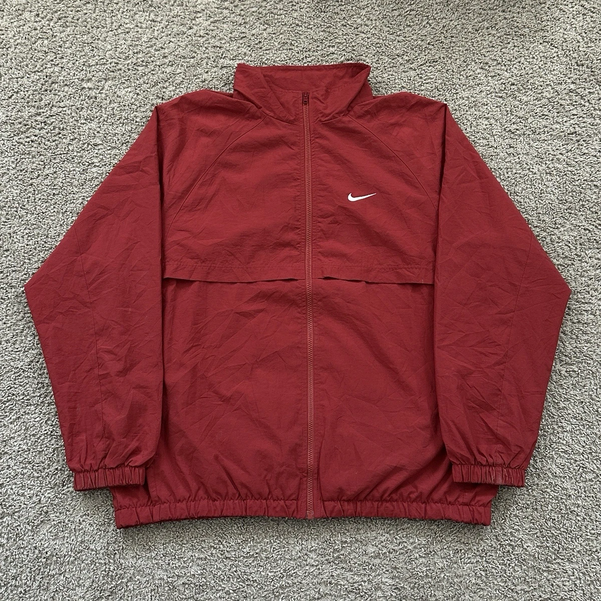 ジャケット・アウター NIKE 00s nylon pullover jacket Bordeaux NIKE Retro Style Windbreaker Jacket 90s Pink Blue SZ Small NEW