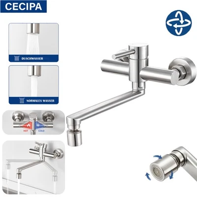 CECIPA MAX Wandmontage Küchenarmatur Wasserhahn Wasserhahn Küche Einhebelmischer Armatur