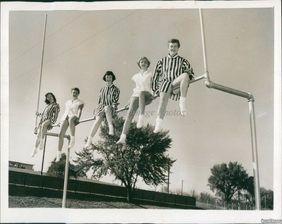 1954 Leavenworth High Co Eds Nancy Elliott Joan Barbara Poell Sports Photo 7x9