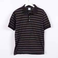 Vintage 80s Pierre Cardin Polo Shirt Striped Rainbow Size Large Brown Knit USA