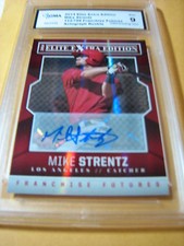 MIKE STRENTZ ANGELS 2014 ELITE EXTRA INSPIRATIONS AUTO # 122/799 RC GRADED 9
