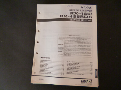 Original Service Manual Schaltplan  Yamaha RX-485/RX-485RDS