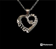 Sister Heart Necklace Silver 18 Inches with 2 Inch Extender