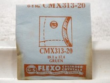GS CMX313-20 Watch Crystal Fit Gruen - 19.1 x 17.4 mm - Replacement / Repair