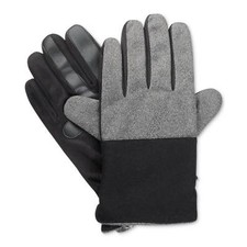 New 115 Isotoner Men Black Gray Smartouch Thermal Ski Warm Winter Gloves Size M