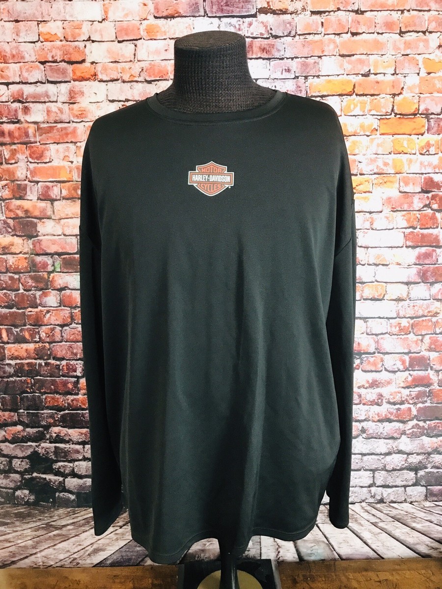 Harley Davidson Men's Shirt XXL Black Knit Polyester Long