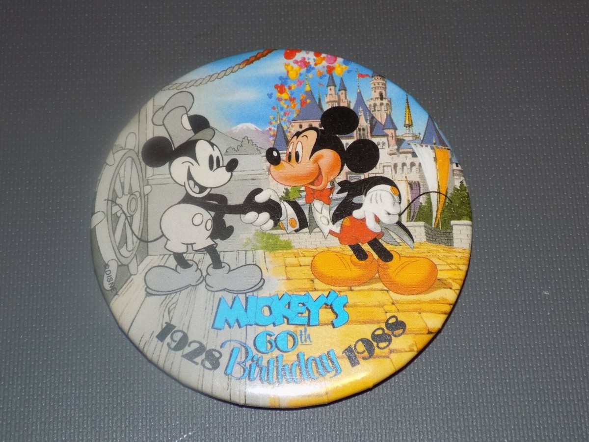 【激レア・ヴィンテージ】ミッキーマウス　60周年　1928年　プレート MICKEY'S 60TH BIRTHDAY 1928 1988 Walt Disney Disneyland Mickey