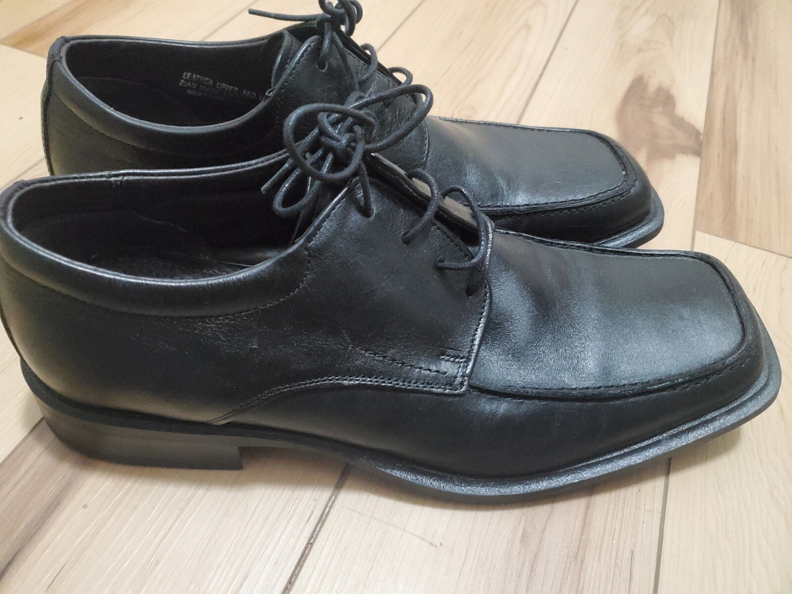 SAOLA Scarpe eleganti da uomo Venturini Derby Oxford taglia 111⁄2 M punta quadrata pelle nera
