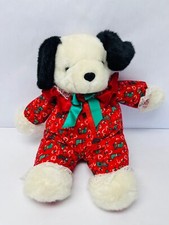 Vintage Christmas Puppy Dog Plush Stuffed Animal by American Wego Cute BIN 4