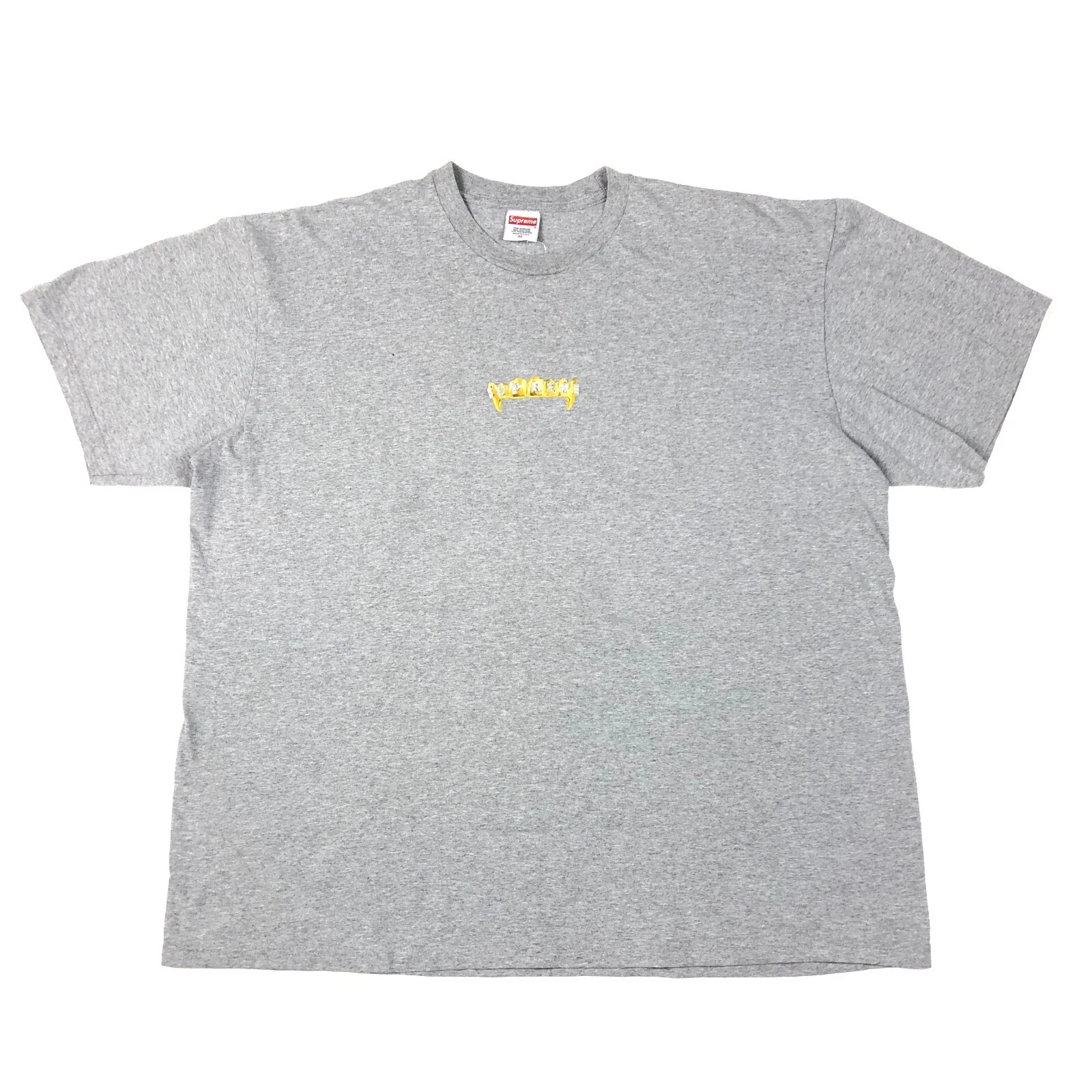 T shirt gris SS19 Supreme Fronts Grillz taille XL streetwear hype B2