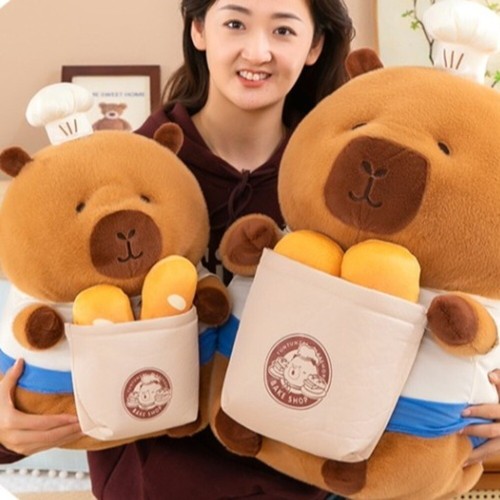 Cartoon Capybara Plush Doll Baking Capibara Fluffty Doll Birthday Gift - Picture 9 of 12