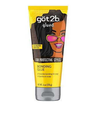 Got2b Glued Bonding Glue, For Protective styles, Gentle on Scalp, Wig Glue 6 oz