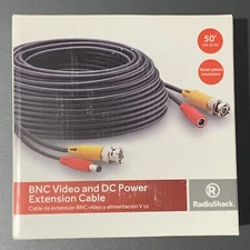 50-ft BNC Video Male to Male & 5.5/2.1mm DC Power Male to Female Extension Cable