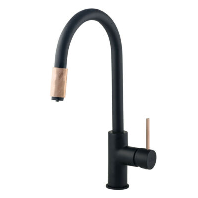 Designer ASTER 3 Drei Wege Wasserhahn Kupfer Schwarz C-Auslauf für Wasserfilter